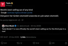 Elon Musk Açıkladı: Tesla Model Y, 2025’te Dünyanın En Çok Satan Otomobili Oldu